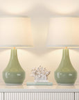 19.5" Ceramic Bedside Table Lamp with Socket Switch (Set of 2)