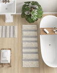 Asher Woven Texture Stripe Bath Rug