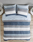 Jaxon Stripe 7 Piece Comforter Set with Bed Sheets