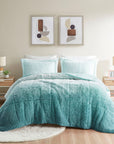 Brielle Ombre Shaggy Long Fur Comforter Mini Set