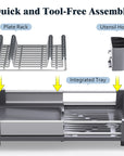 KINGRACK Adjustable Stainless Steel Dish Rack