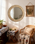 East Urban Home Handwoven Grass Round Wall Mirror - wall display