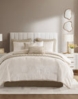 Madison Park Nocturne Comforter Set — Champagne, full bed view