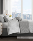 Madison Park Nocturne Comforter Set — Grey, pillow detail