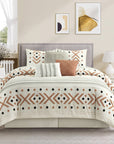 Olga 7-Piece Embroidered Comforter Set - Taupe