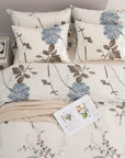 SLEEPBELLA Comforter Set, 600TC Cotton Down Alternative, 3-Piece Botanical Floral (Off-White)