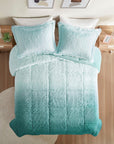 Brielle Ombre Shaggy Long Fur Comforter Mini Set