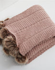 Throw Blanket Herringbone Chenille Kitten For Bedroom Sofa Living Room - MyJardine