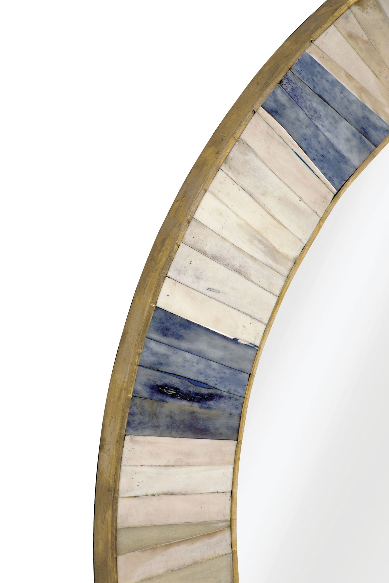 Latitude Run Keena Wall Mirror – blue ivory and grey bone inlay detail