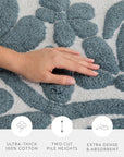 100% Cotton Pattern Bath Mat in Floral