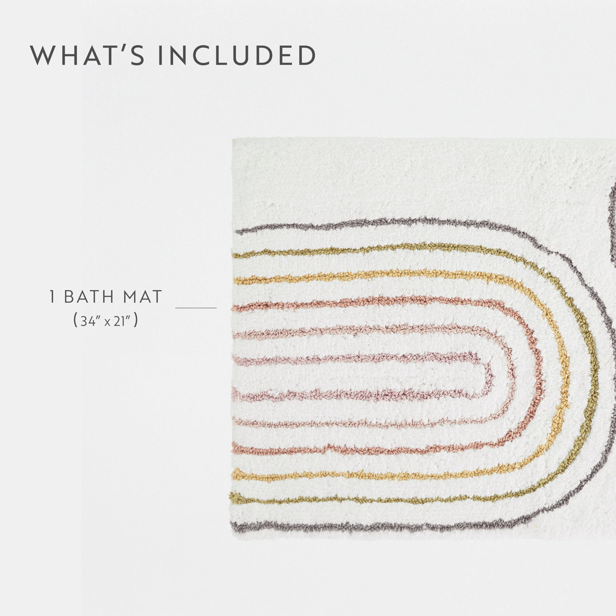 100% Cotton Pattern Bath Mat in Rainbow