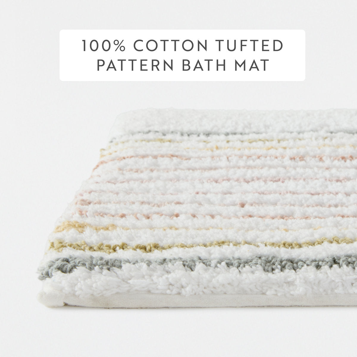 100% Cotton Pattern Bath Mat in Rainbow