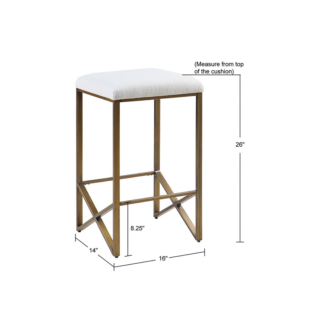 Marino Backless Upholstered Counter Stool 26"H