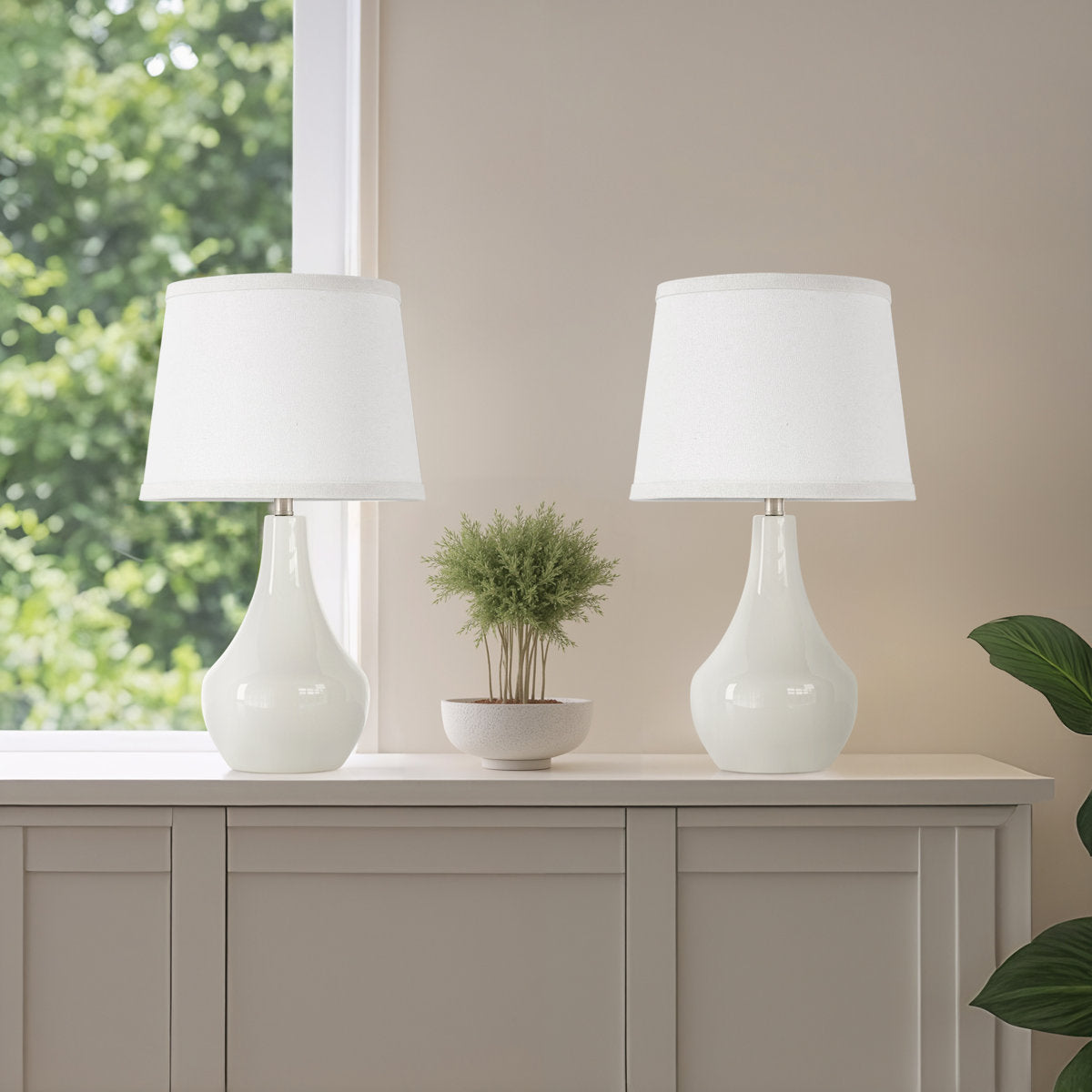 Ivy Bronx 19.5" Ceramic Bedside Table Lamp with Socket Switch