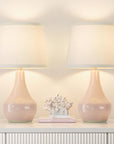 19.5" Ceramic Bedside Table Lamp with Socket Switch (Set of 2)