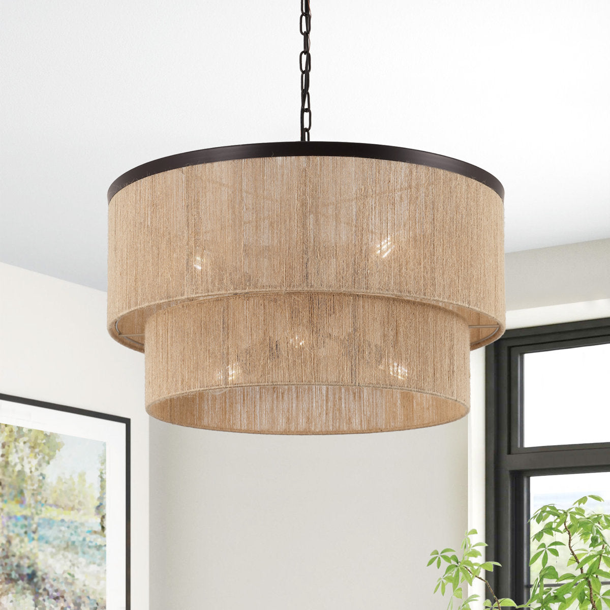 Ebern Designs 24" 6-Light Dimmable Drum Chandelier