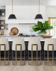 Madison Park Bryce 26"H Upholstered Counter Stool with Metal Base