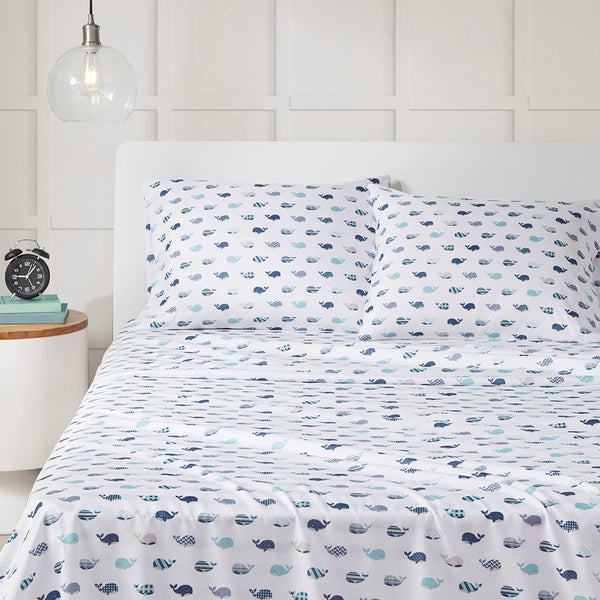 Blue Whale Boys Bed Sheet