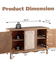 Natural Irim accent cabinet dimensions and shelf capacity