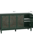 Carved sideboard dimensions: 58.3 in wide, 31.7 in high, 15.8 in deep