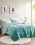Brielle Ombre Shaggy Long Fur Comforter Mini Set