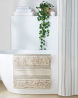 Asher Woven Texture Stripe Bath Rug