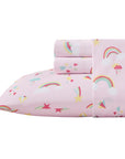 Pink Rainbow Bed Sheet Sets For Girls