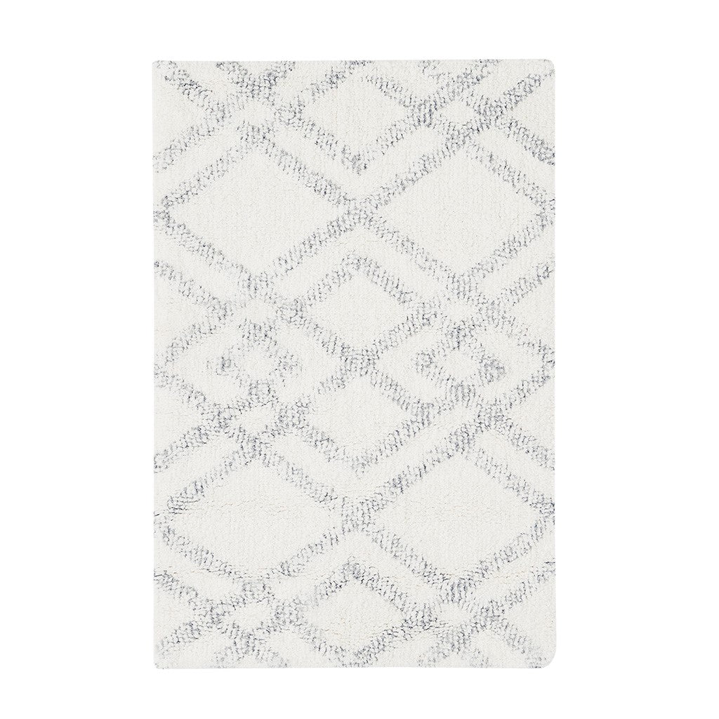 Ansel Geo Diamond Yarn Dyed 100 % Cotton Tufted Bath Rug