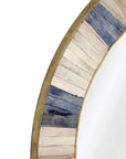 Latitude Run Keena Wall Mirror – blue ivory and grey bone inlay detail