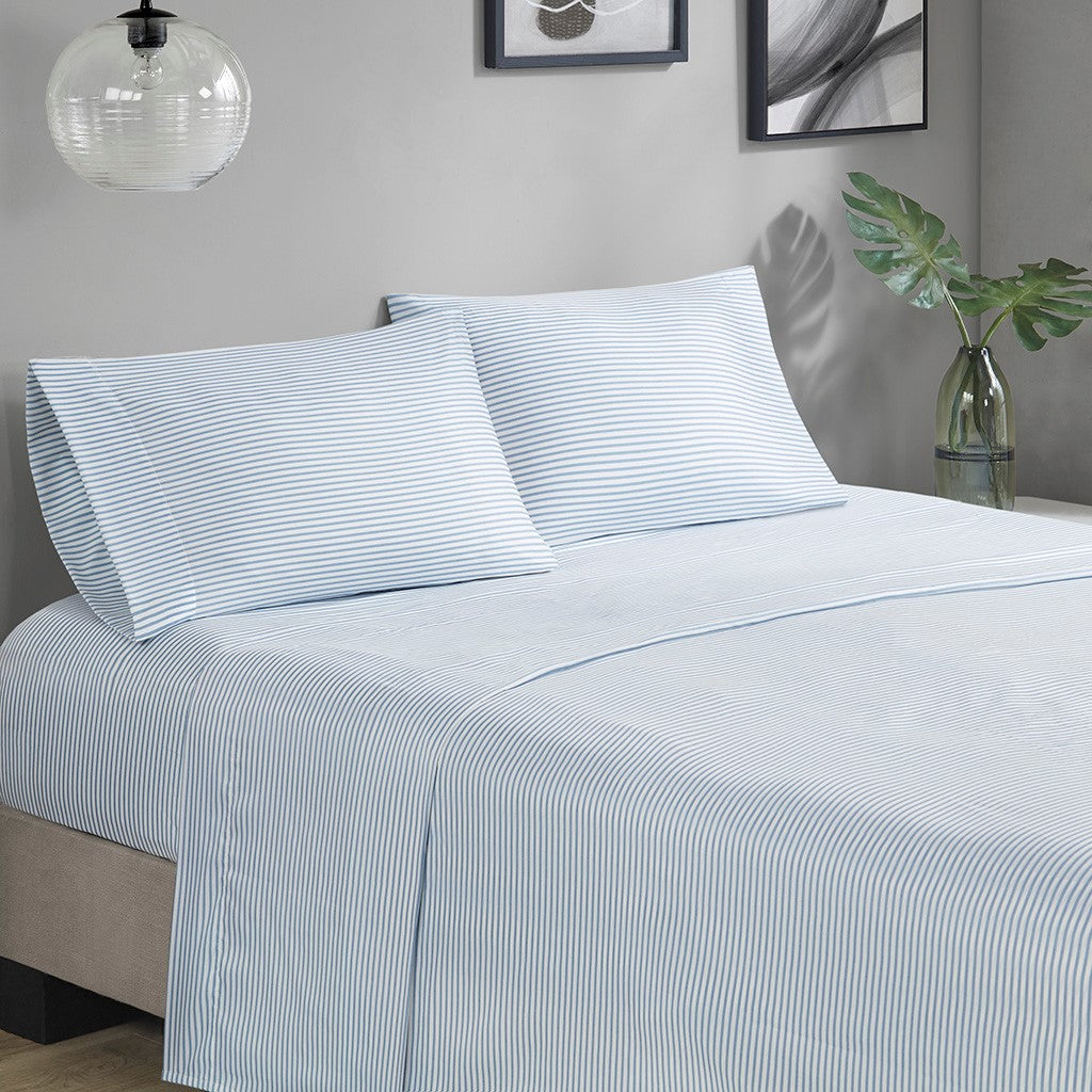 Jaxon Stripe 7 Piece Comforter  Set with Bed Sheets