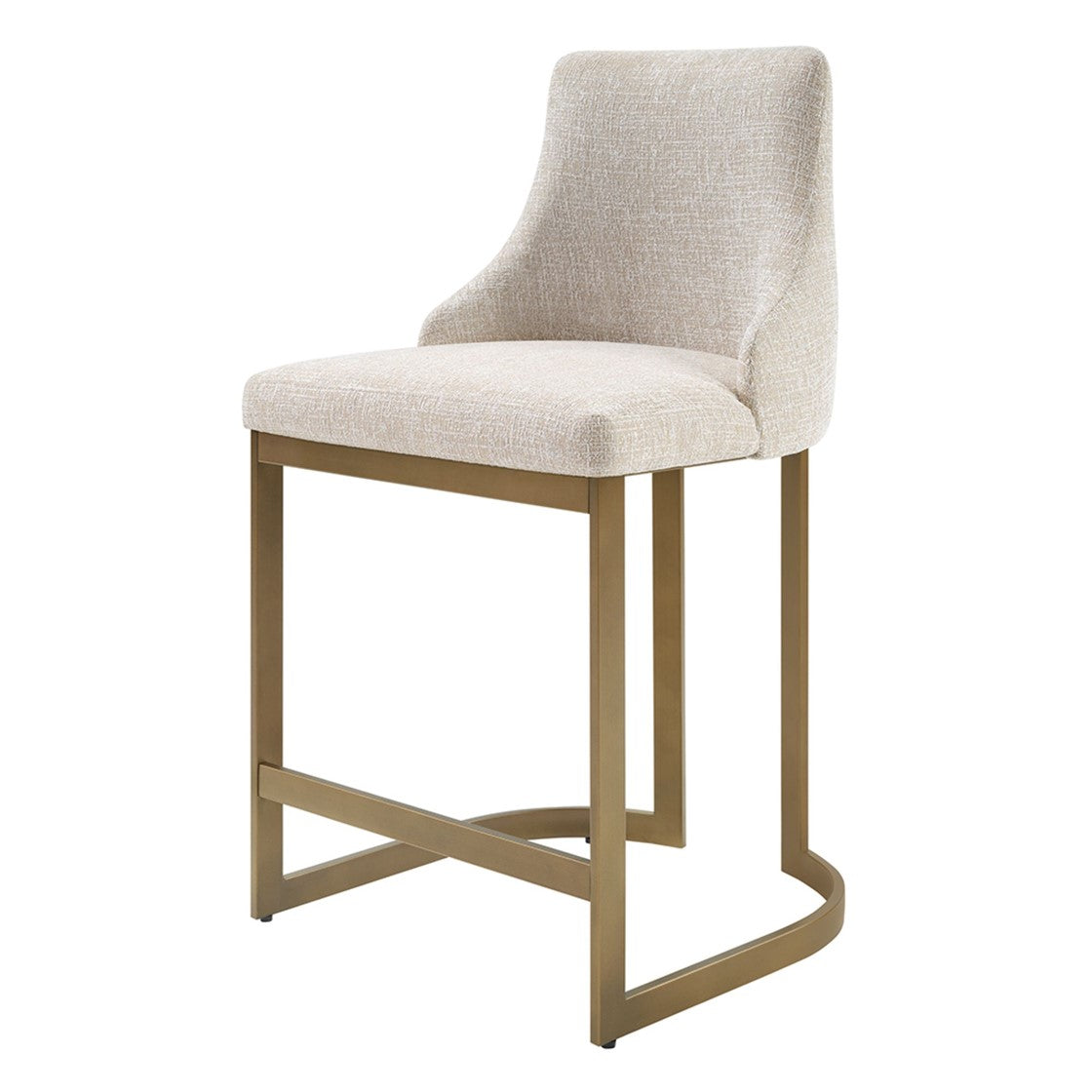 Madison Park Bryce 26"H Upholstered Counter Stool with Metal Base