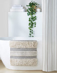 Asher Woven Texture Stripe Bath Rug