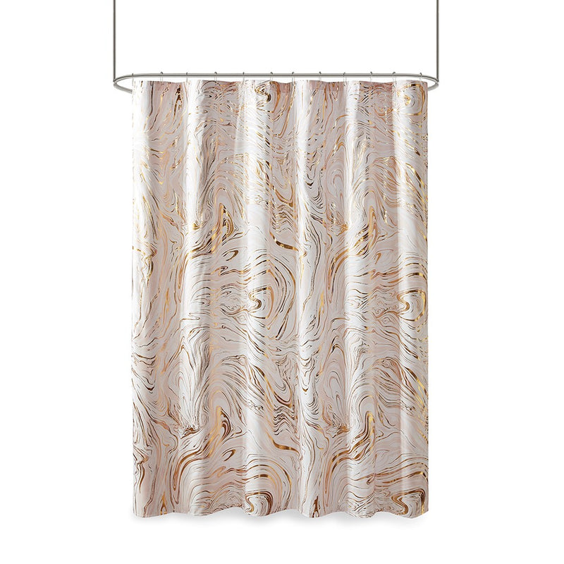 Marble Metallic Shower Curtain