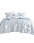 Brush Stroke 4 Piece Oversized Reversible Seersucker Comforter Set