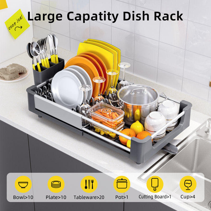KINGRACK Adjustable Stainless Steel Dish Rack