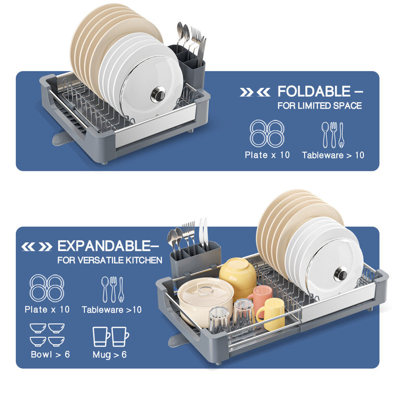 KINGRACK Adjustable Stainless Steel Dish Rack