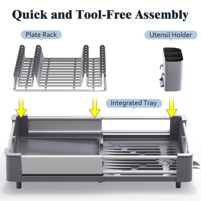 KINGRACK Adjustable Stainless Steel Dish Rack