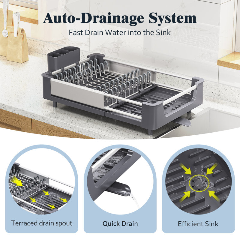 KINGRACK Adjustable Stainless Steel Dish Rack