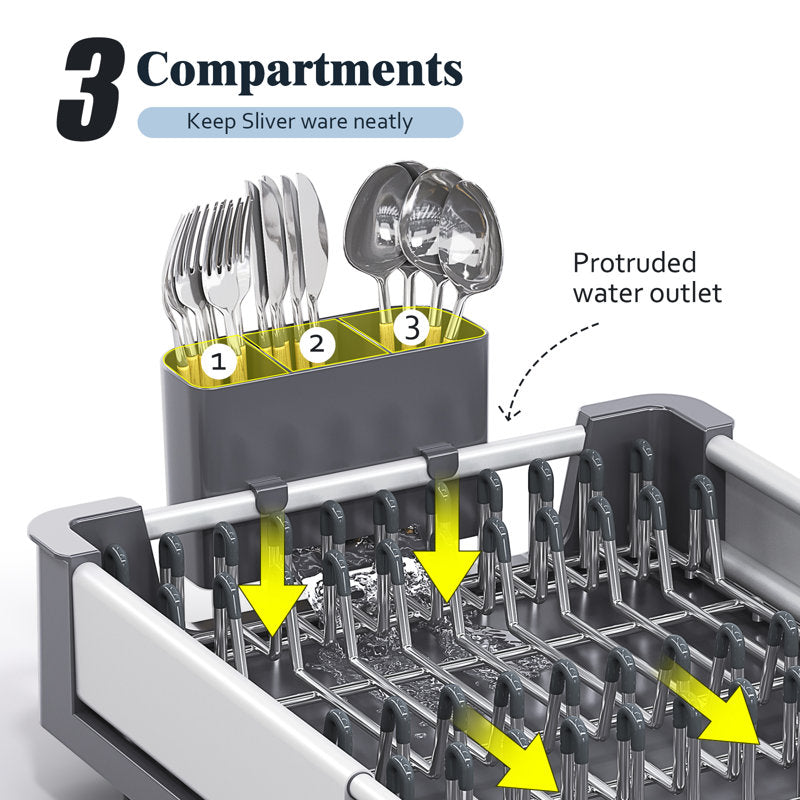 KINGRACK Adjustable Stainless Steel Dish Rack