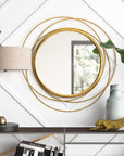 Mercury Row Ansley Round Metal Modern Wall Mirror - room setting