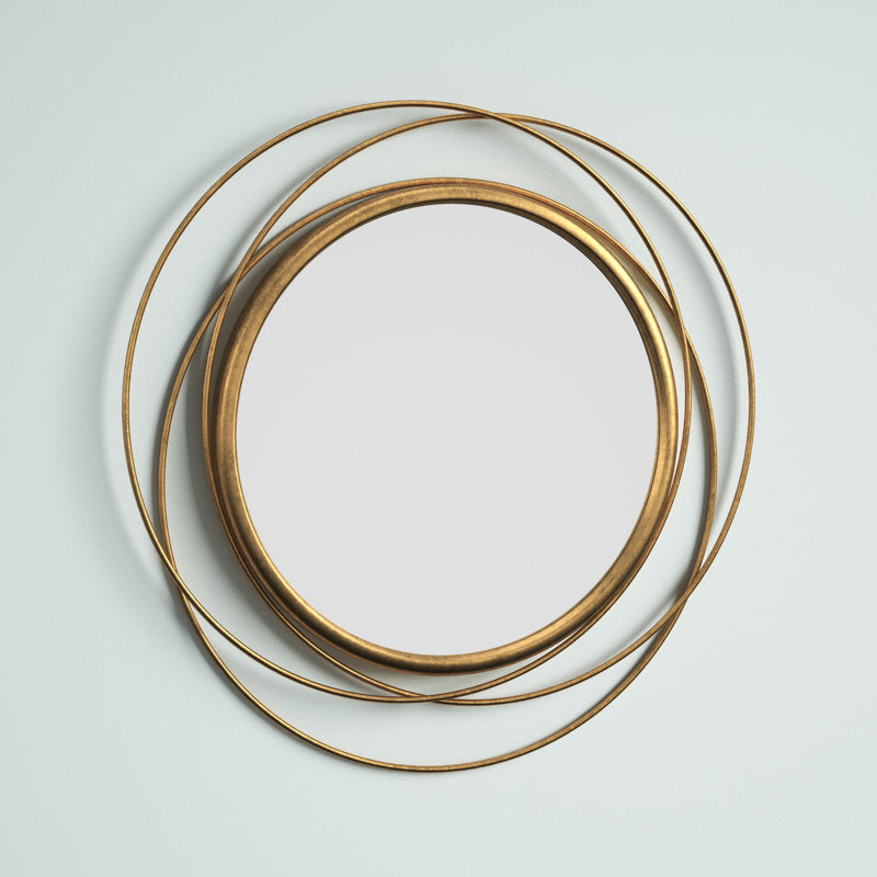 Mercury Row Ansley Round Metal Modern Wall Mirror - wall display