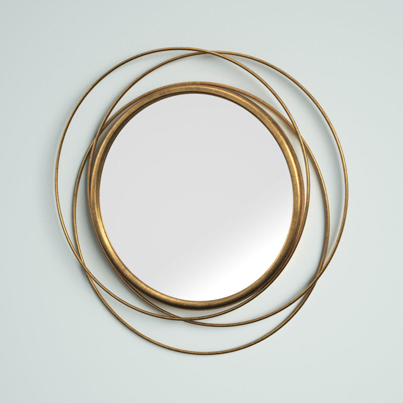 Mercury Row Ansley Round Metal Modern Wall Mirror - alternate angle