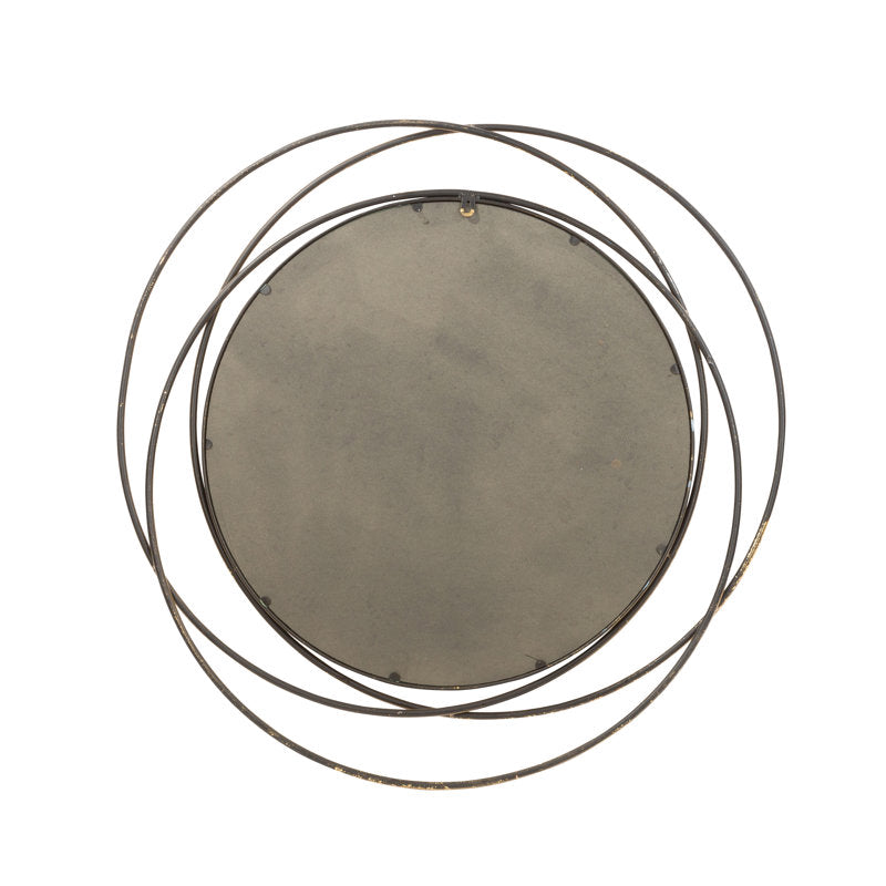 Mercury Row Ansley Round Metal Modern Wall Mirror - styled interior