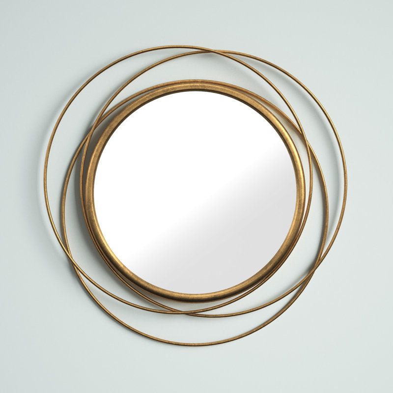 Mercury Row Ansley Round Metal Modern Wall Mirror - close-up frame