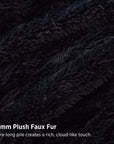 Close-up of black 35mm plush faux fur