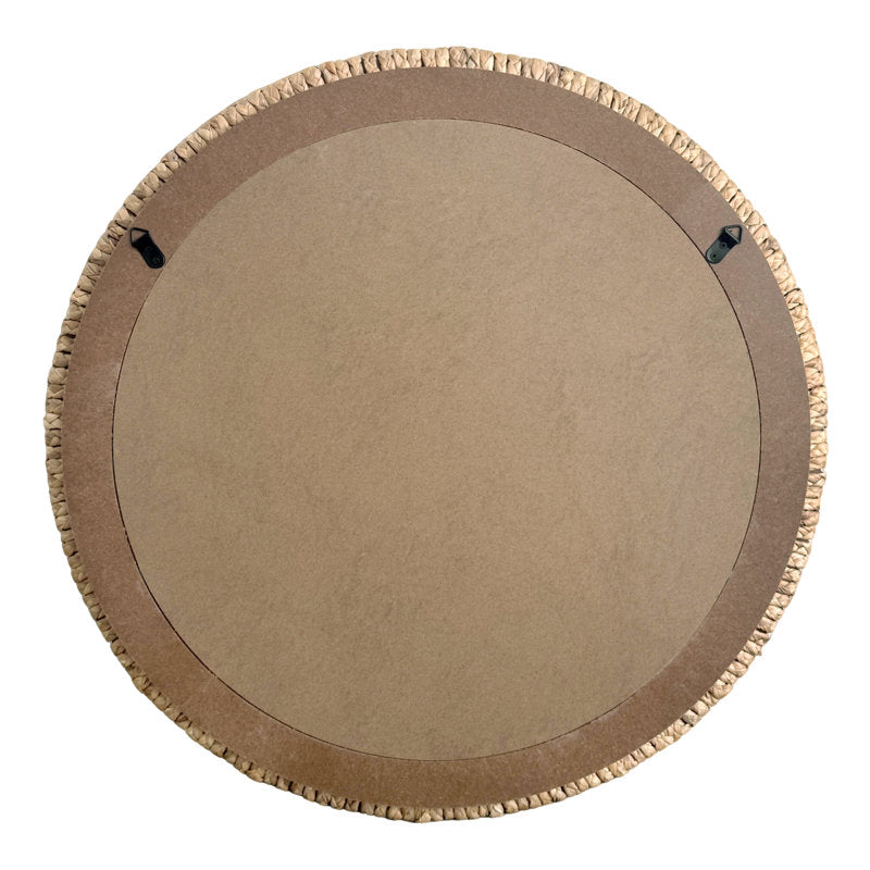 East Urban Home Handwoven Grass Round Wall Mirror - styled interior