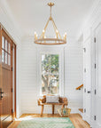 Sand & Stable Hendon 12-Light Farmhouse Wagon Wheel Chandelier