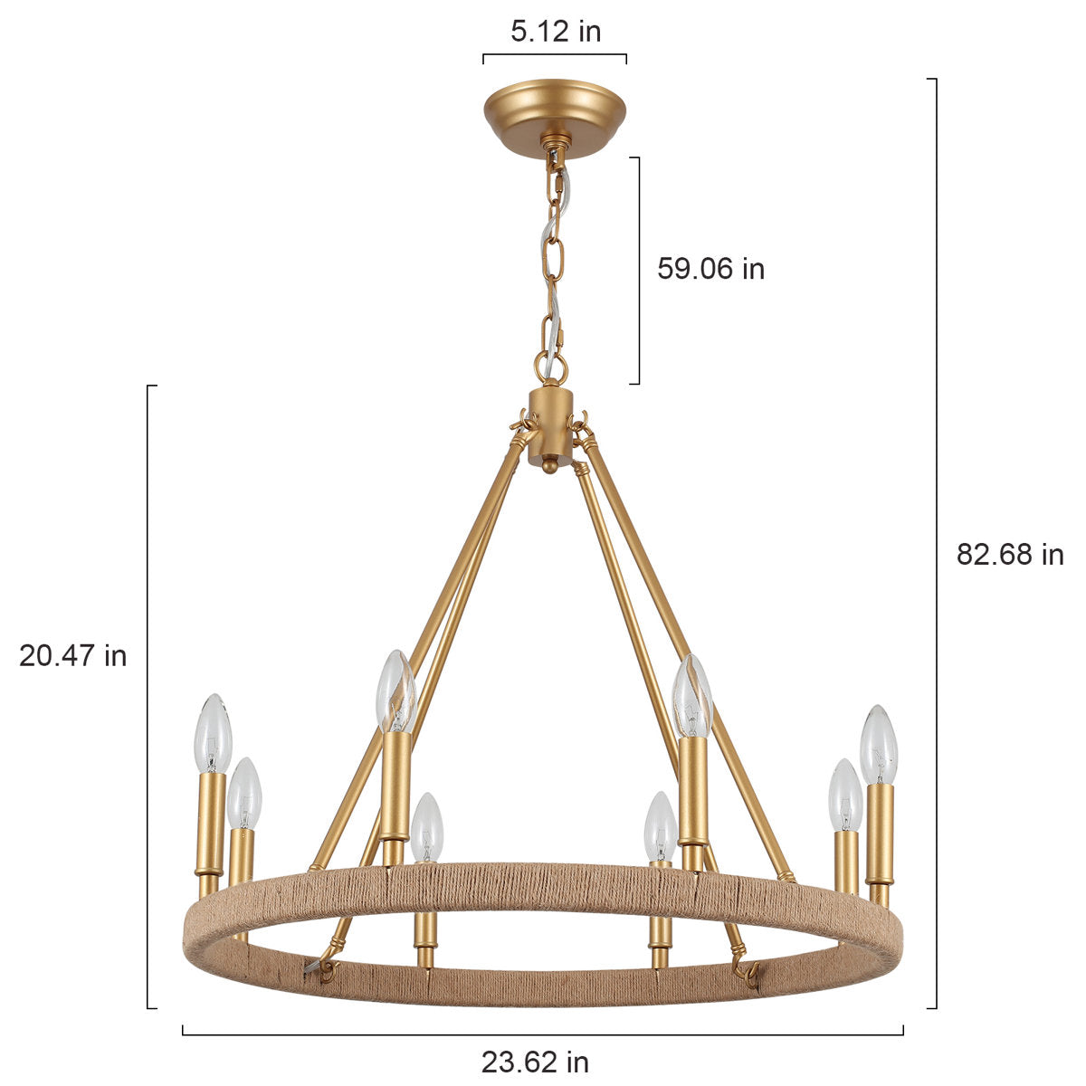 Sand &amp; Stable Hendon 12-Light Farmhouse Wagon Wheel Chandelier