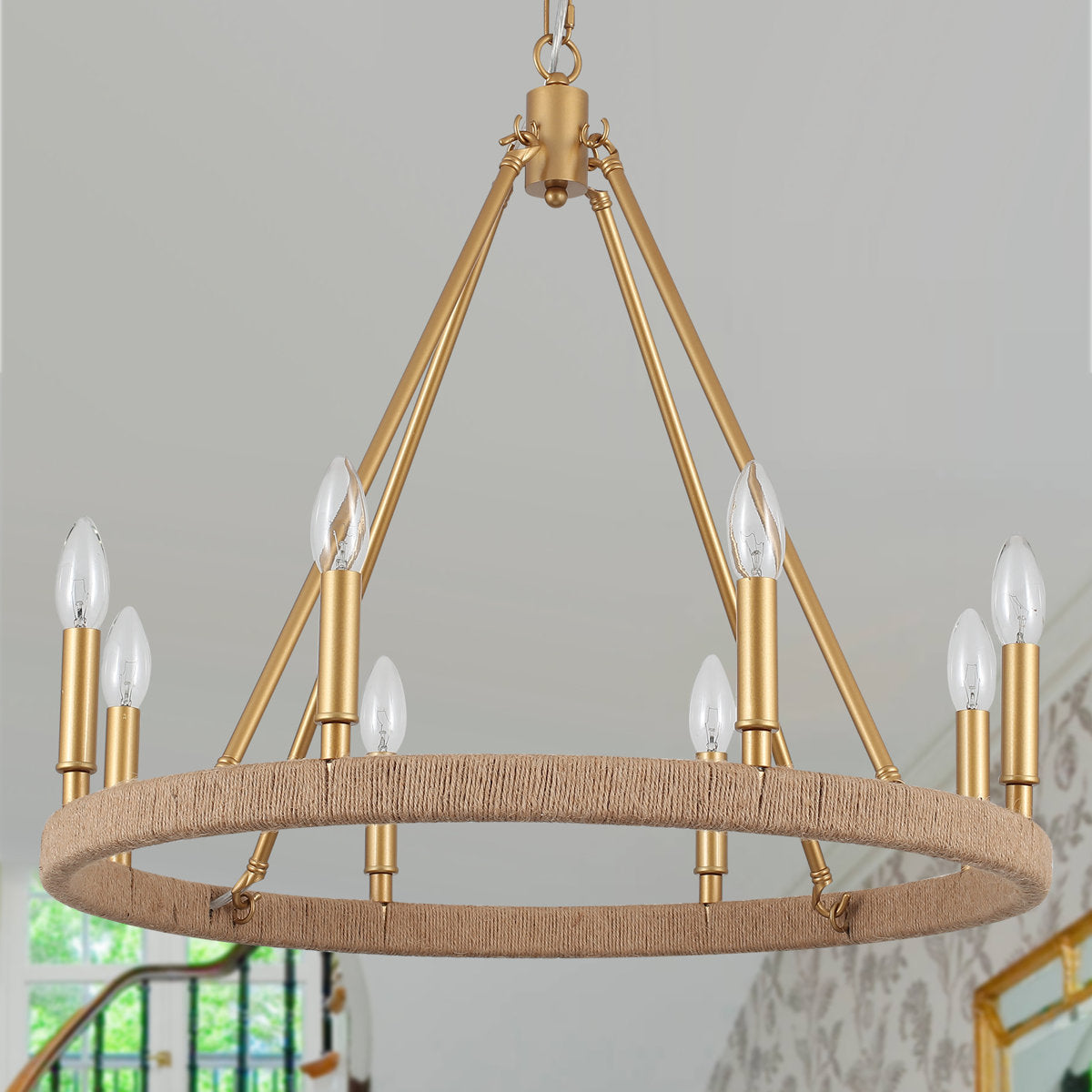 Sand &amp; Stable Hendon 12-Light Farmhouse Wagon Wheel Chandelier