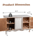 Irim accent cabinet dimensions: 49.2 in wide, 31 in high, 17 in deep